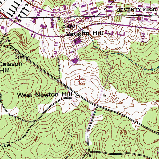 Topographic Map of West Newton Hill, NC