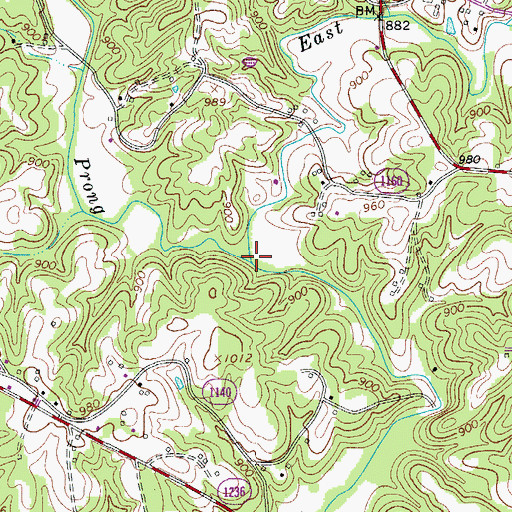 Topographic Map of West Prong Little Yadkin River, NC