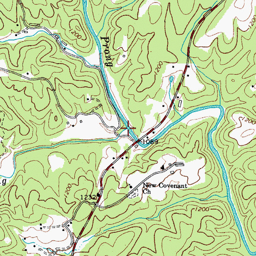 Topographic Map of West Prong Roaring River, NC