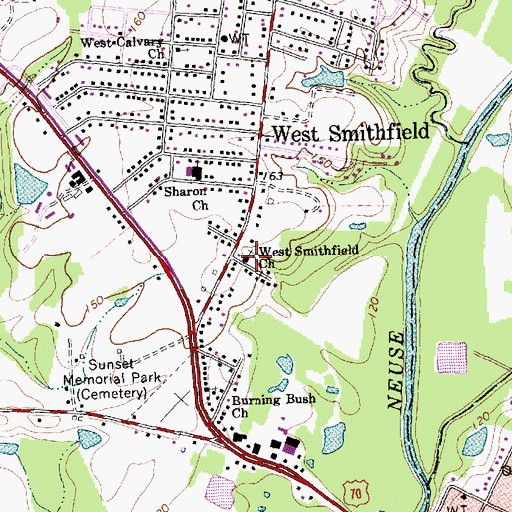 Topographic Map of West Smithfield Church, NC