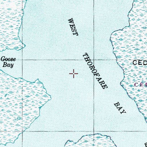 Topographic Map of West Thorofare Bay, NC