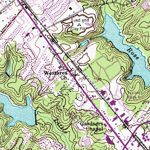 Topographic Map of Westarea Church, NC