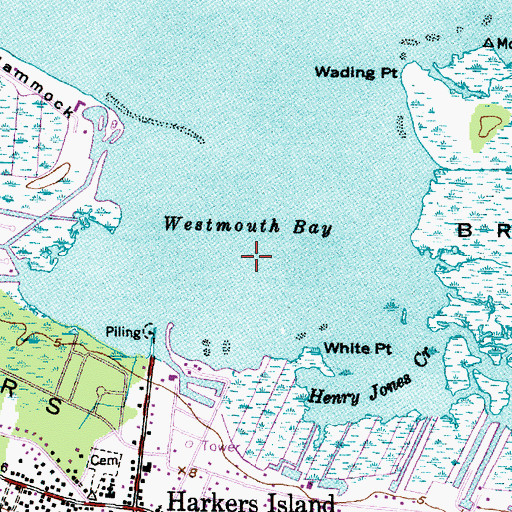 Topographic Map of Westmouth Bay, NC