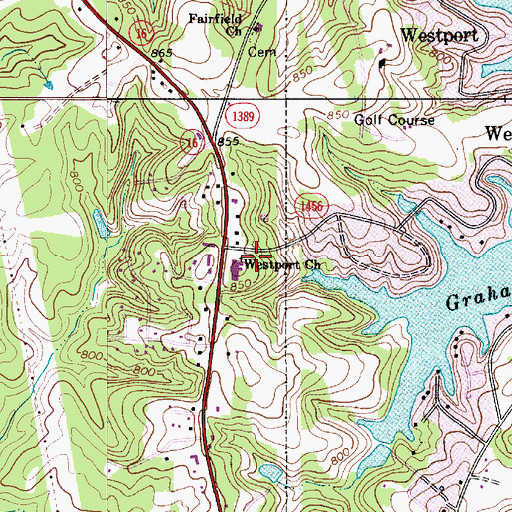 Topographic Map of Westport Church, NC