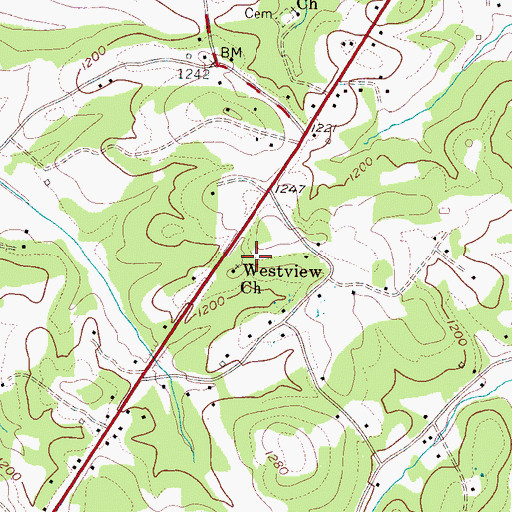 Topographic Map of Westview Church, NC