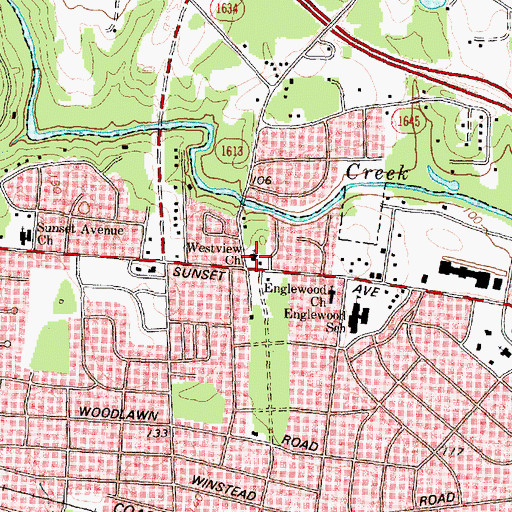 Topographic Map of Westview Church, NC