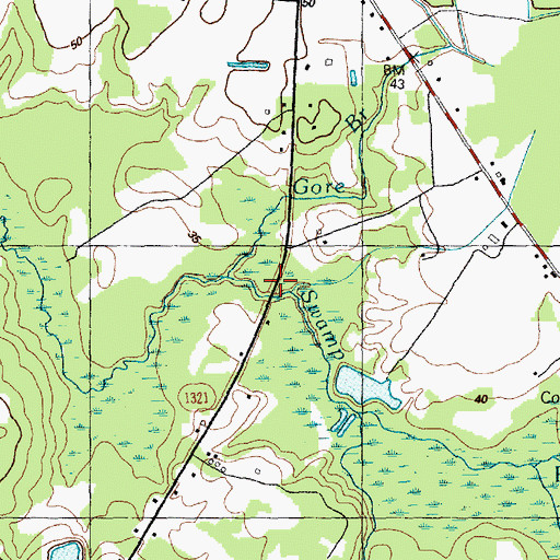 Topographic Map of Wet Ash Bridge, NC