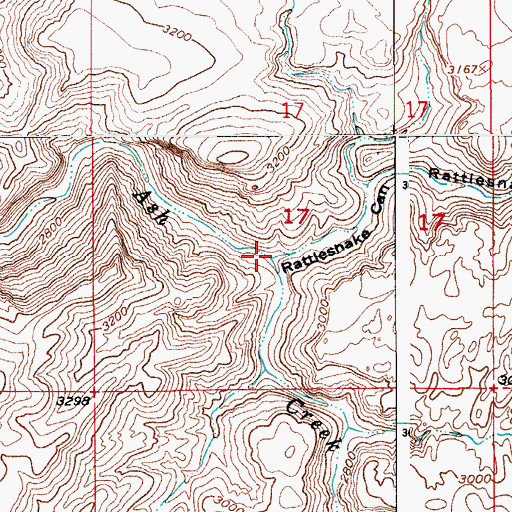 Topographic Map of Rattlesnake Canyon, AZ