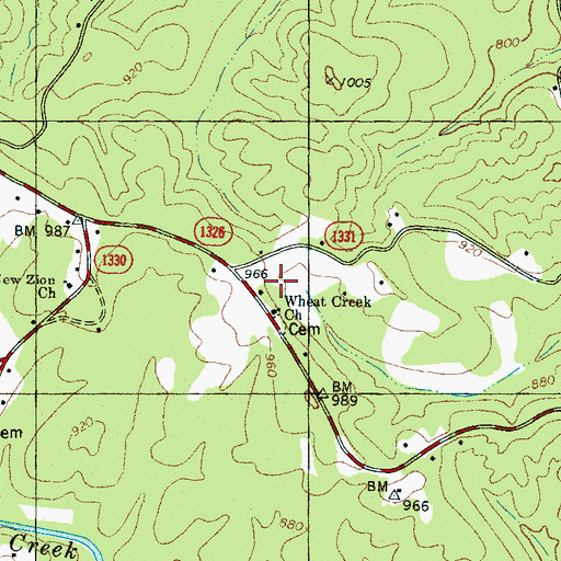 Topographic Map of Wheat Creek Church, NC