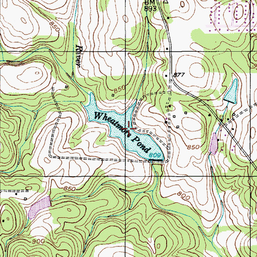 Topographic Map of Wheatmore Pond, NC