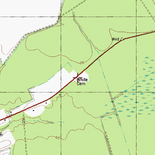 Topographic Map of White Cemetery, NC