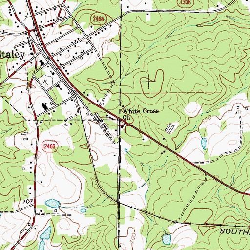 Topographic Map of White Cross Church, NC