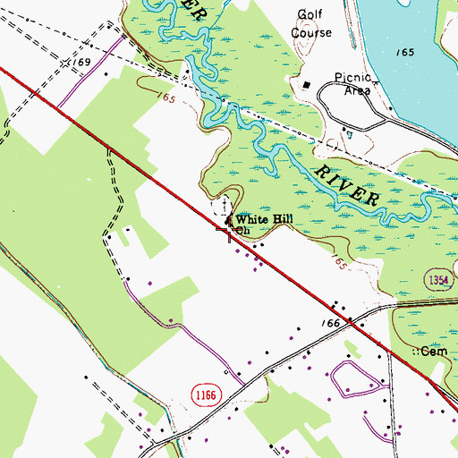 Topographic Map of White Hill Church, NC