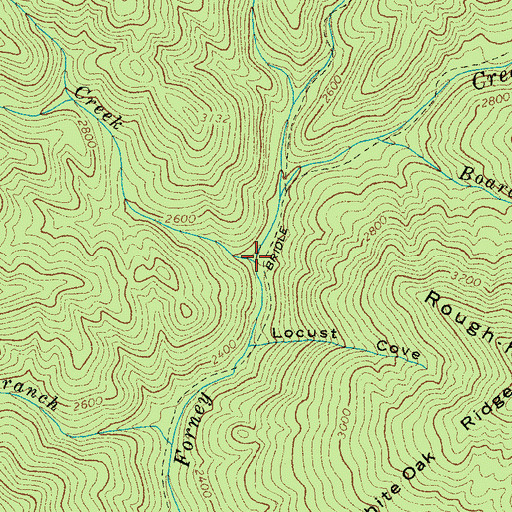 Topographic Map of White Mans Glory Creek, NC