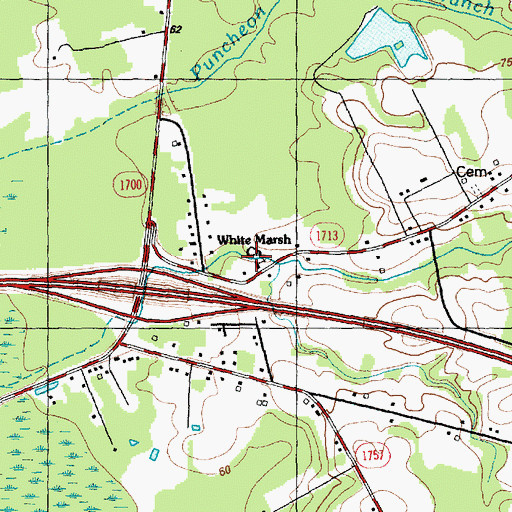 Topographic Map of White Marsh Church, NC