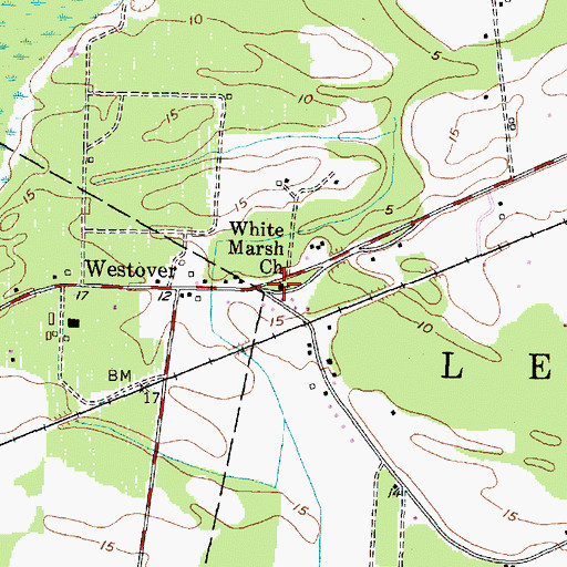 Topographic Map of White Marsh Church, NC