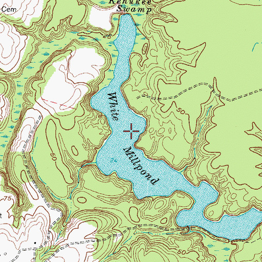 Topographic Map of White Millpond, NC
