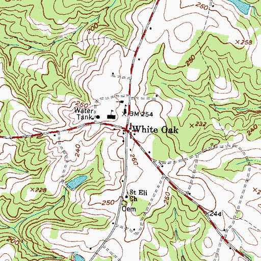 Topographic Map of White Oak, NC