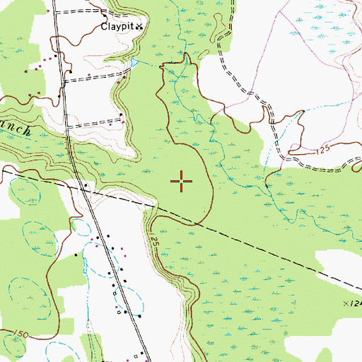 Topographic Map of White Oak Branch, NC
