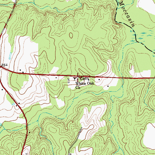 Topographic Map of White Oak Church, NC