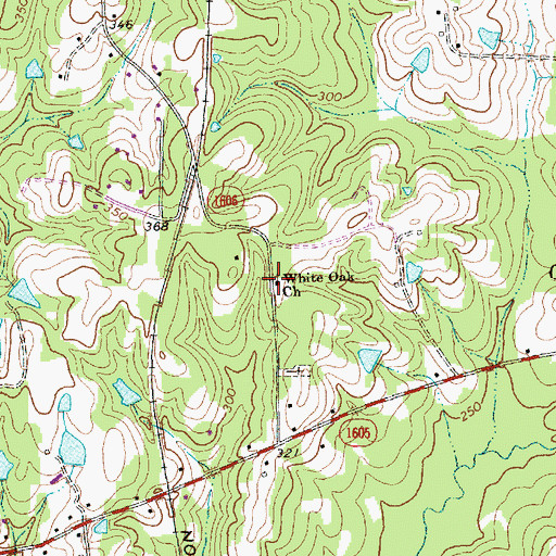 Topographic Map of White Oak Church, NC