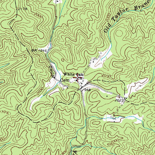 Topographic Map of White Oak Church, NC