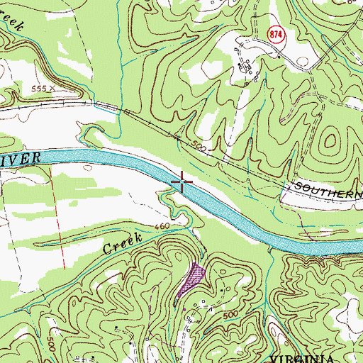 Topographic Map of White Oak Creek, NC