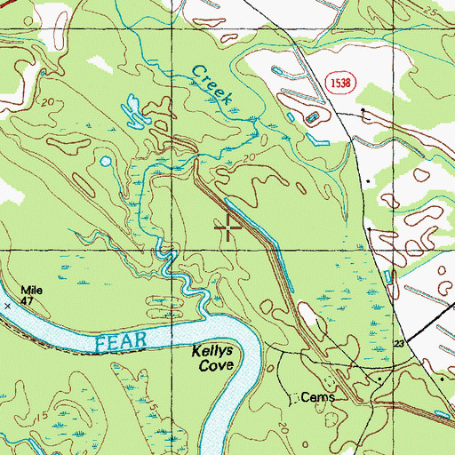 Topographic Map of White Oak Dam, NC