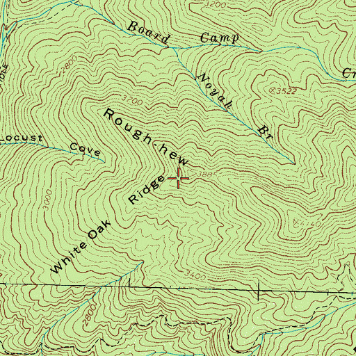 Topographic Map of White Oak Ridge, NC