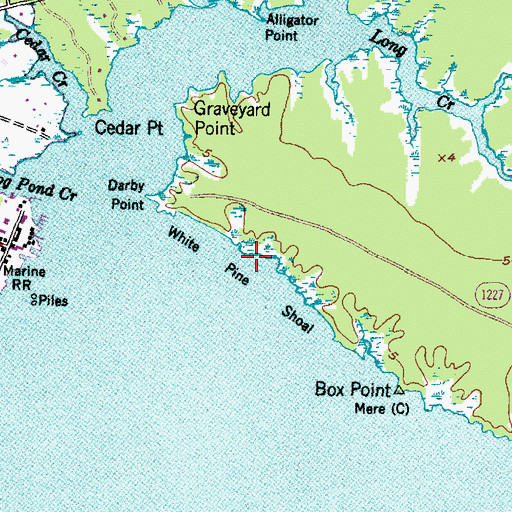 Topographic Map of White Pine Shoal, NC