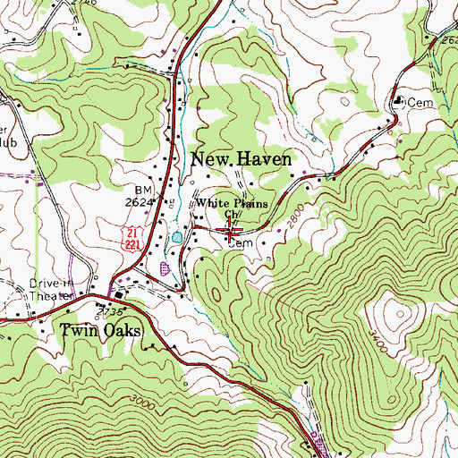 Topographic Map of White Plains Union Baptist Church, NC