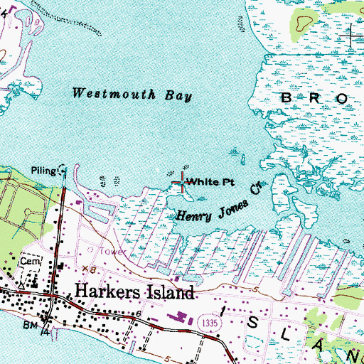 Topographic Map of White Point, NC