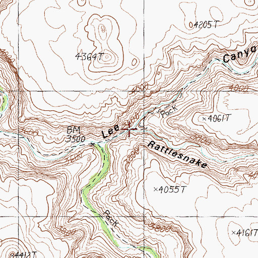 Topographic Map of Rattlesnake Canyon, AZ