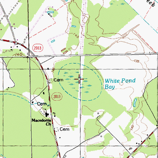 Topographic Map of White Pond Bay, NC