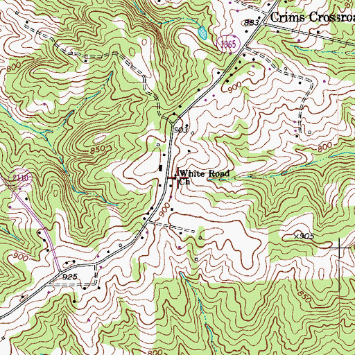 Topographic Map of White Road Church, NC
