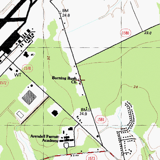 Topographic Map of White School, NC