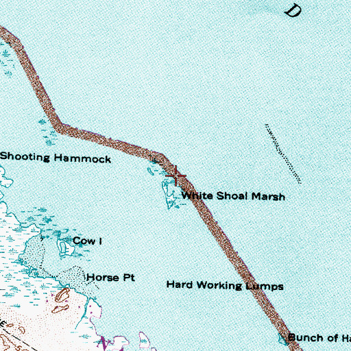 Topographic Map of White Shoal Marsh, NC