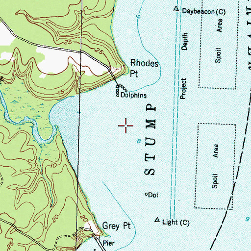 Topographic Map of Whitehurst Creek, NC