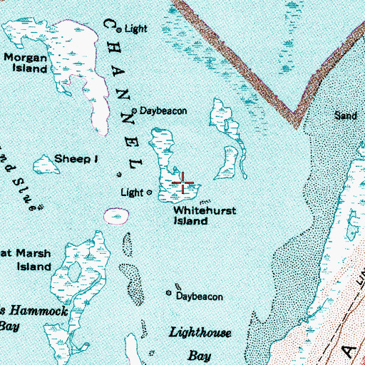 Topographic Map of Whitehurst Island, NC