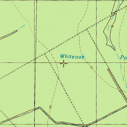 Topographic Map of Whiteoak Pocosin, NC