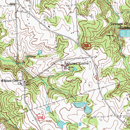 Topographic Map of Whites Grove Cemetery, NC