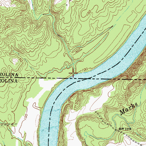 Topographic Map of Whortleberry Creek, NC