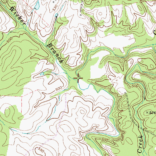 Topographic Map of Wicker Branch, NC