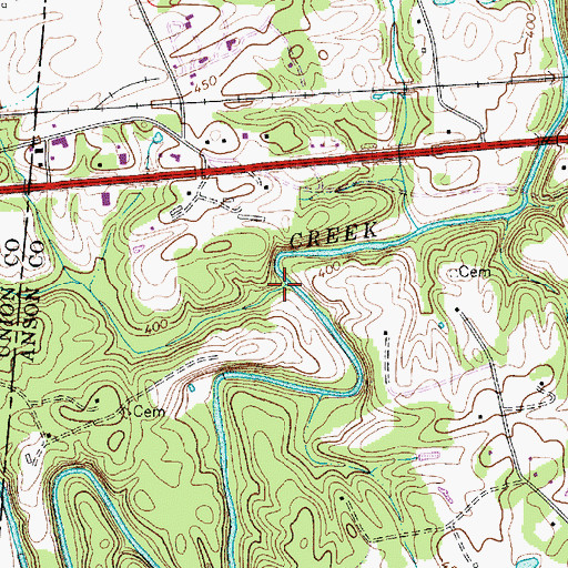Topographic Map of Wide Mouth Branch, NC