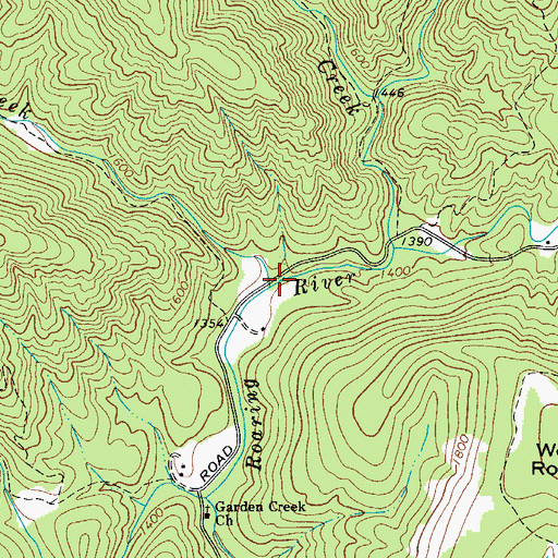 Topographic Map of Widows Creek, NC