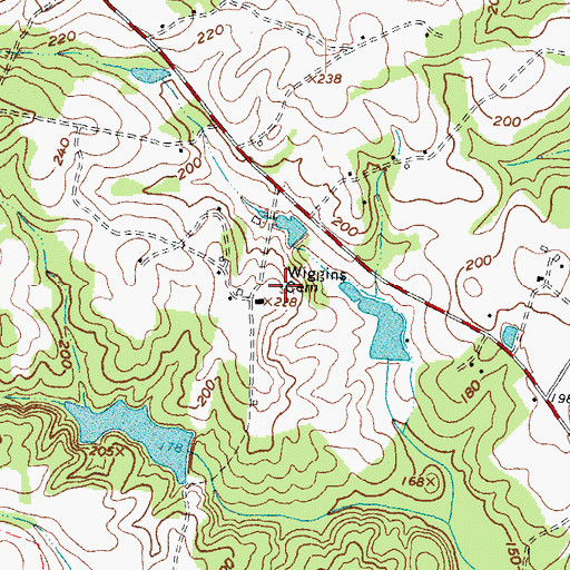Topographic Map of Wiggins Cemetery, NC