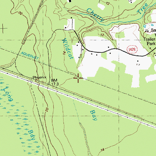 Topographic Map of Wildcat Bay, NC