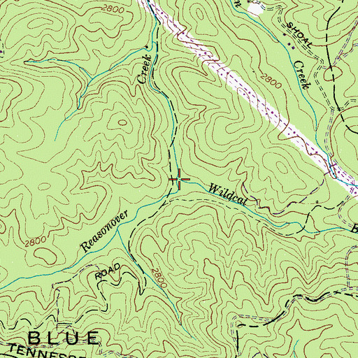Topographic Map of Wildcat Branch, NC