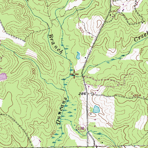 Topographic Map of Wildcat Branch, NC