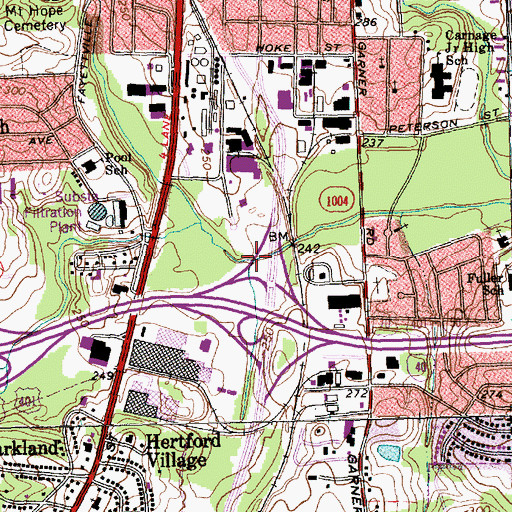 Topographic Map of Wildcat Branch, NC